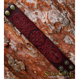 Leather Bracelet Cuff Wristband Celtic Knotwork Vikings Nordic Talisman Amulet Carving Leather 